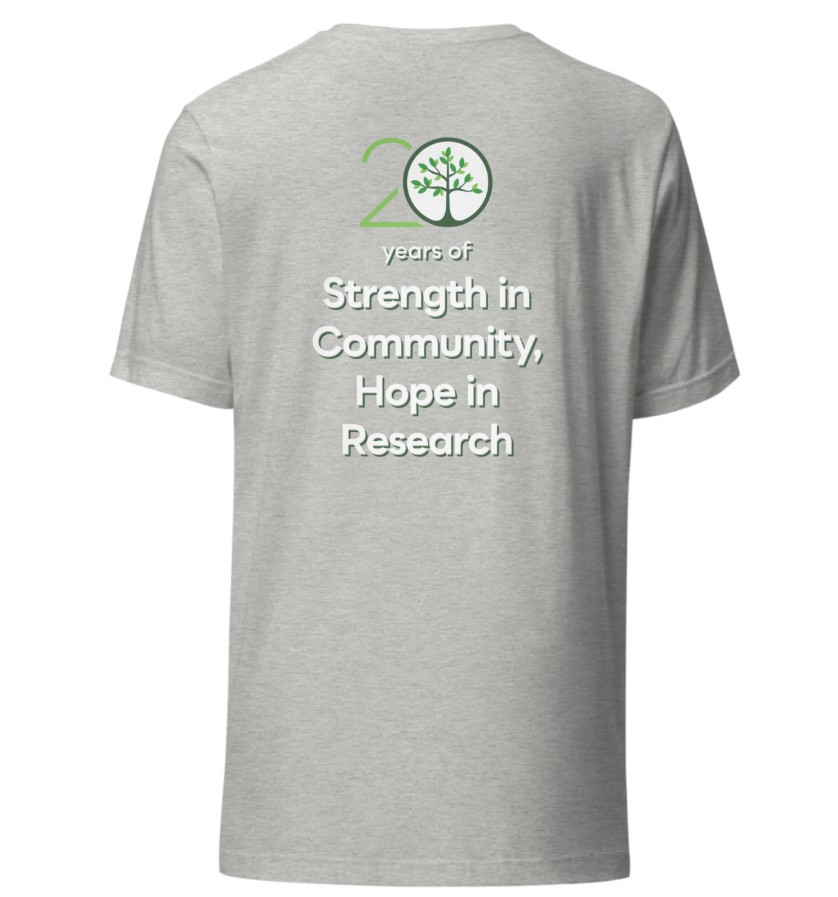 20th Anniversary Shirt for Awareness in Gray, Sage, Classic Green