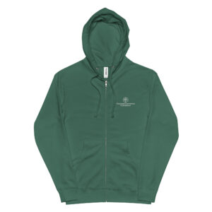 CCF Fleece Zip-Up Hoodie in Gray, Green, and Black