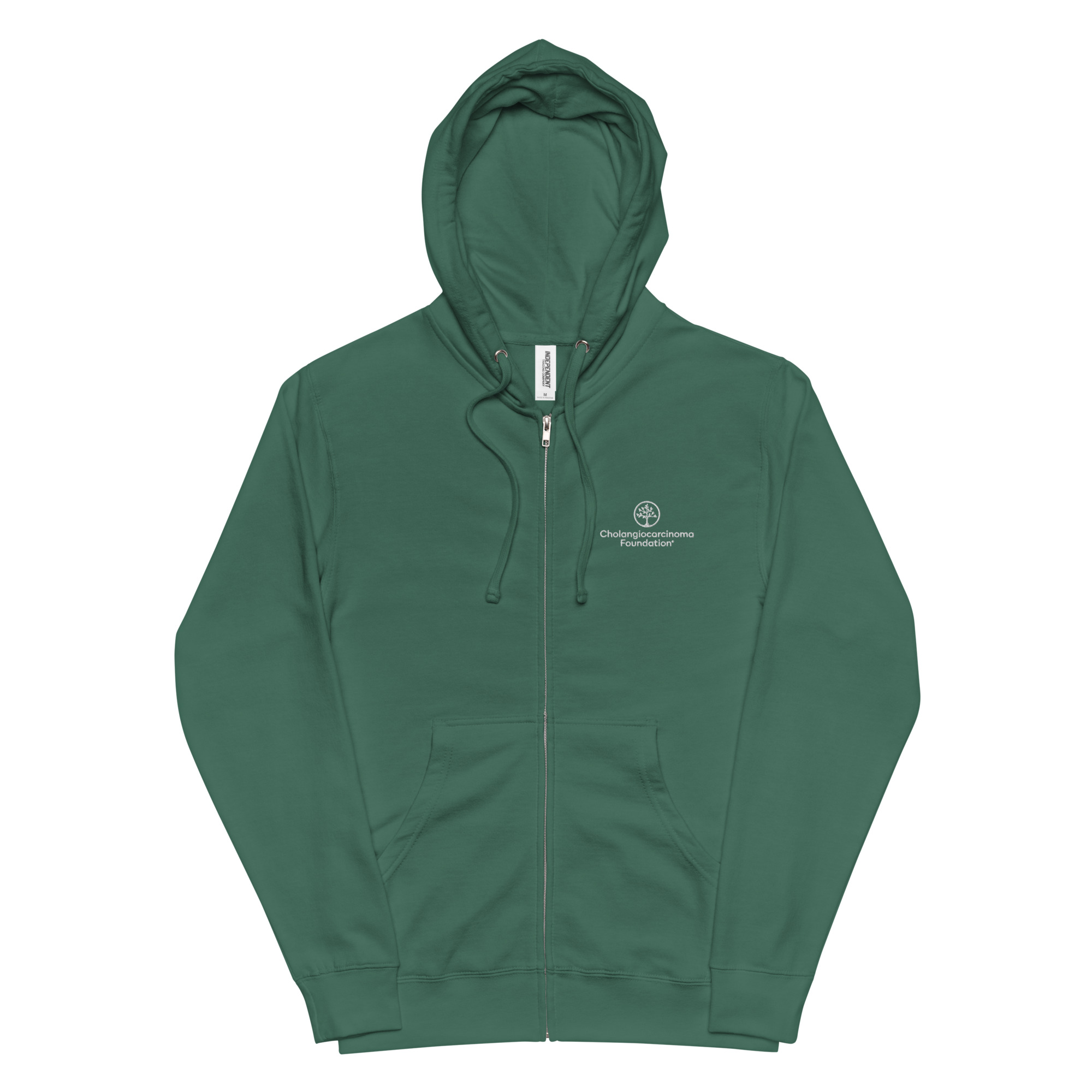 CCF Fleece Zip-Up Hoodie in Gray, Green, and Black